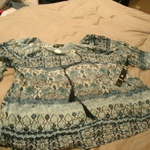 Cato Blue Print Dress Shirt